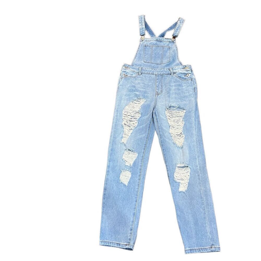 Dance & Marvel NWT Distressed Denim Overalls Size Small